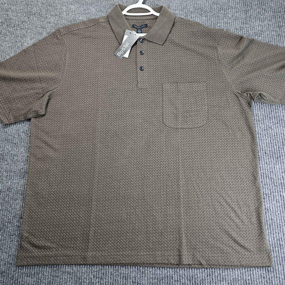 Van Heusen Studio Men's Big & Tall Brown Polo Shirt Short Sleeve 2XLT